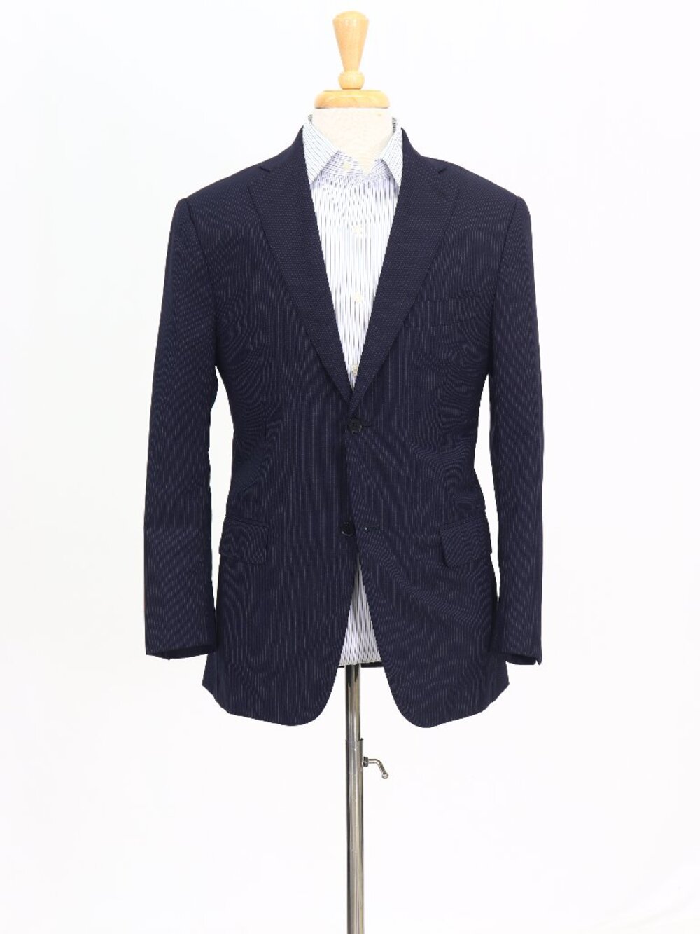 ISAIA 40R Navy Blazer Sport Coat Jacket 2-Button Stripe W733